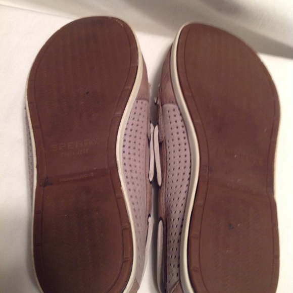 Women's Sperry Topsider khaki/grey leather shoe - Picture 5 of 5